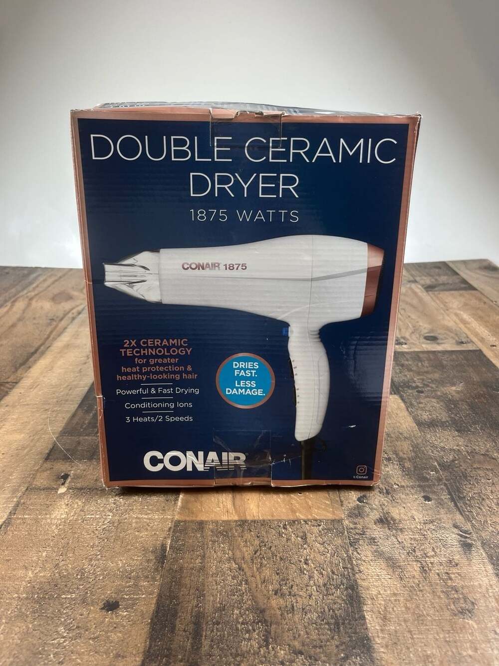 Conair‎ 1875 Watt Double Ceramic Hair Dryer in White/Rose Gold (565DCR)